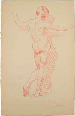 Масютин Василий Николаевич. Обнаженная модель, стоящая спиной